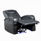 Fauteuil inclinable motorisé Liza, Bluetooth, USB, similicuir gris