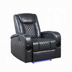 Fauteuil inclinable motorisé Liza, Bluetooth, USB, similicuir gris