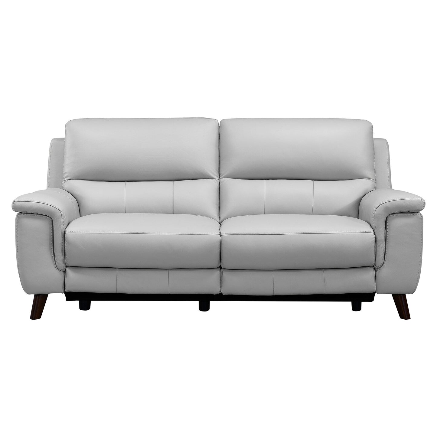 Canapé inclinable électrique Lizette 78 en cuir gris tourterelle ou marron avec port USB