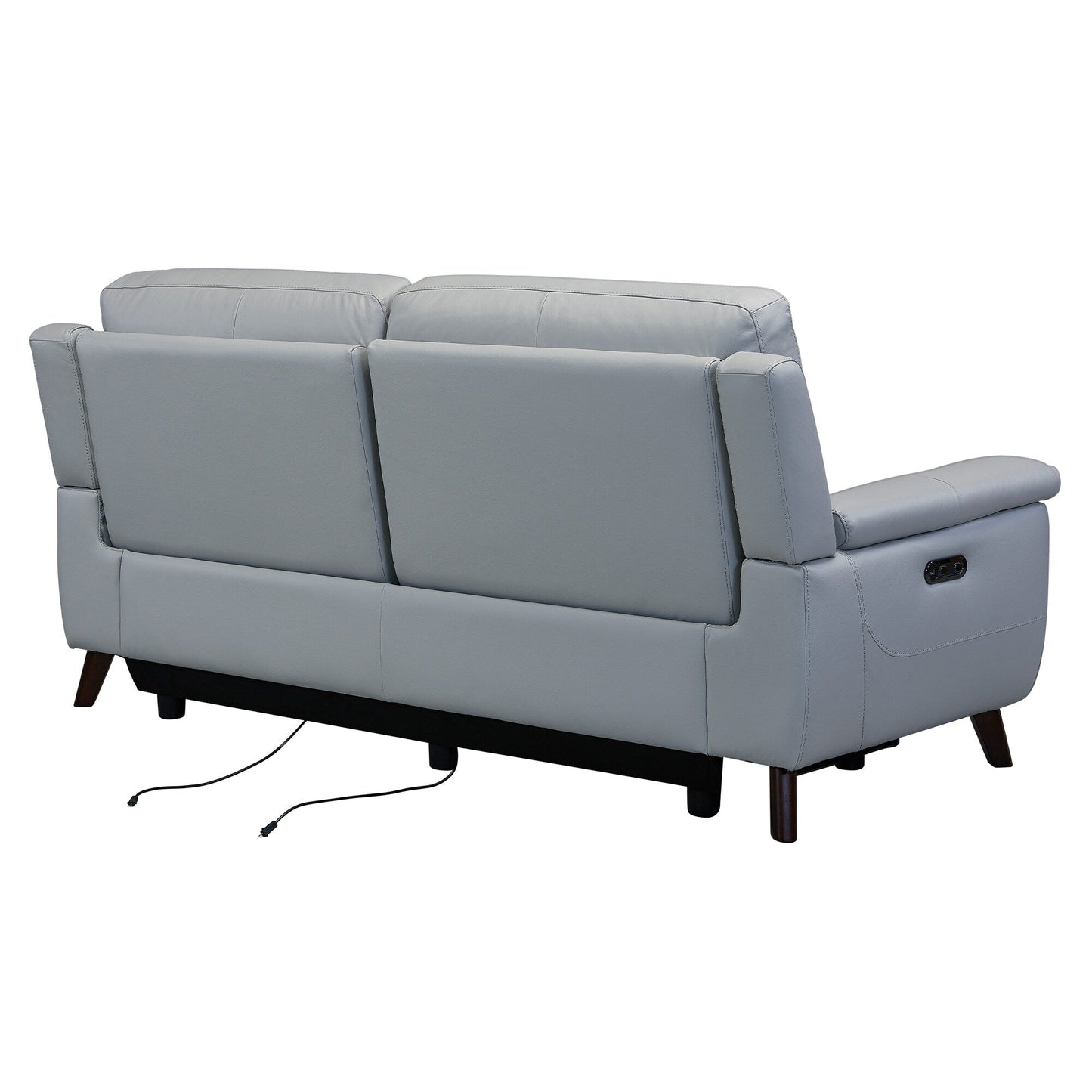 Canapé inclinable électrique Lizette 78 en cuir gris tourterelle ou marron avec port USB