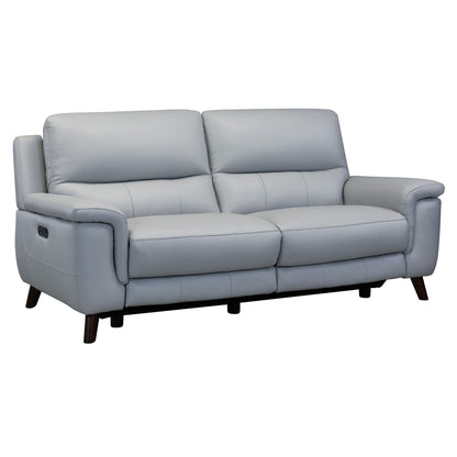 Canapé inclinable électrique Lizette 78 en cuir gris tourterelle ou marron avec port USB