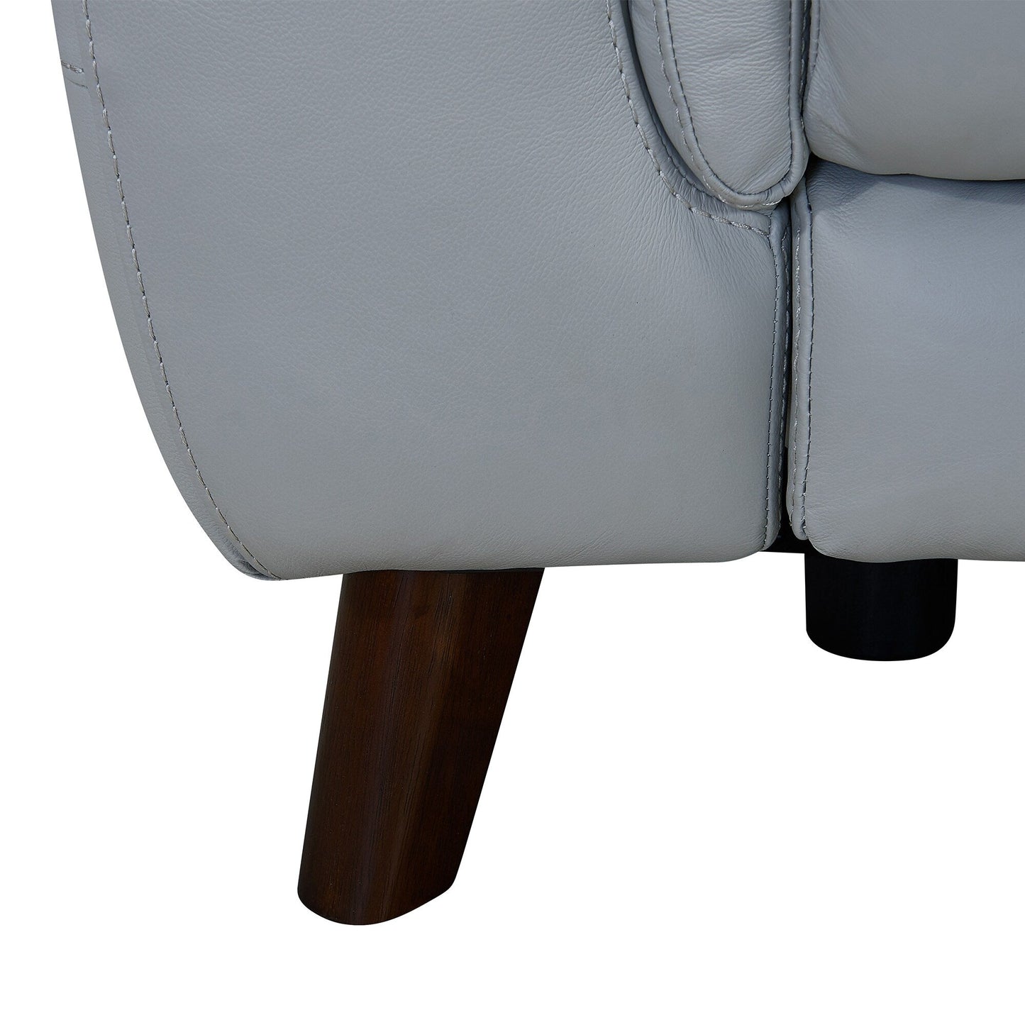 Canapé inclinable électrique Lizette 78 en cuir gris tourterelle ou marron avec port USB