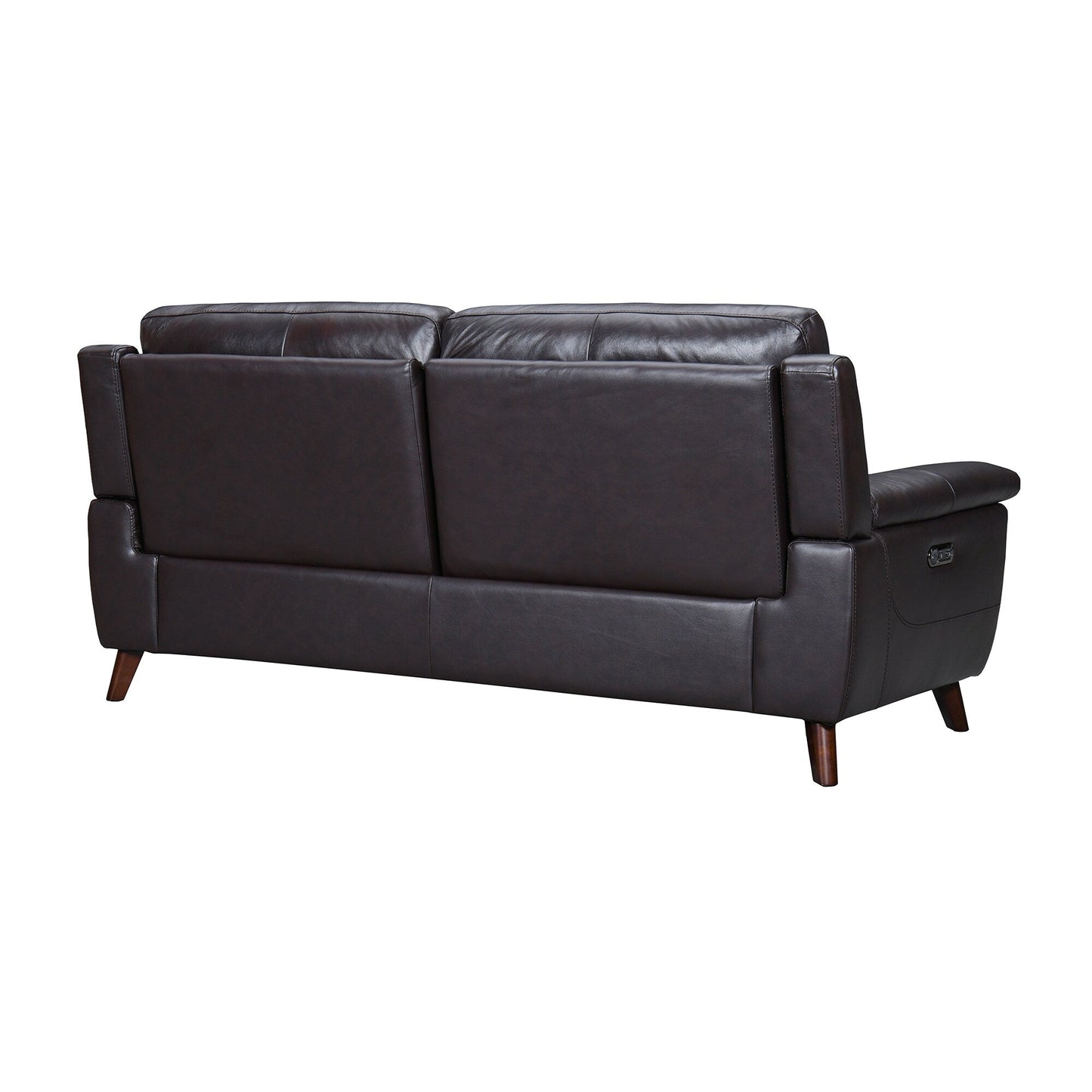 Canapé inclinable électrique Lizette 78 en cuir gris tourterelle ou marron avec port USB