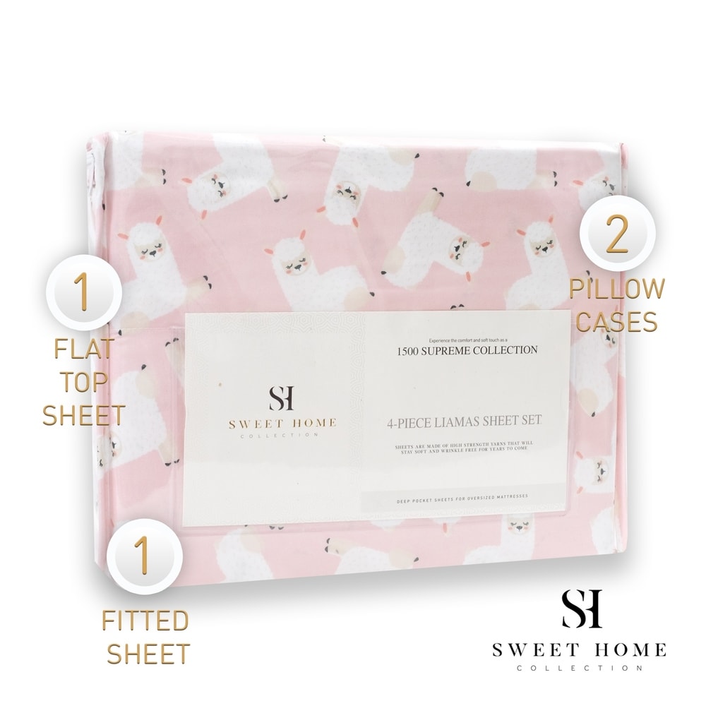 Parure de draps Lamas de Sweet Home Collection - Multi