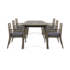 Ensemble de salle à manger d'extérieur Llano 7 pièces en acacia par Christopher Knight Home