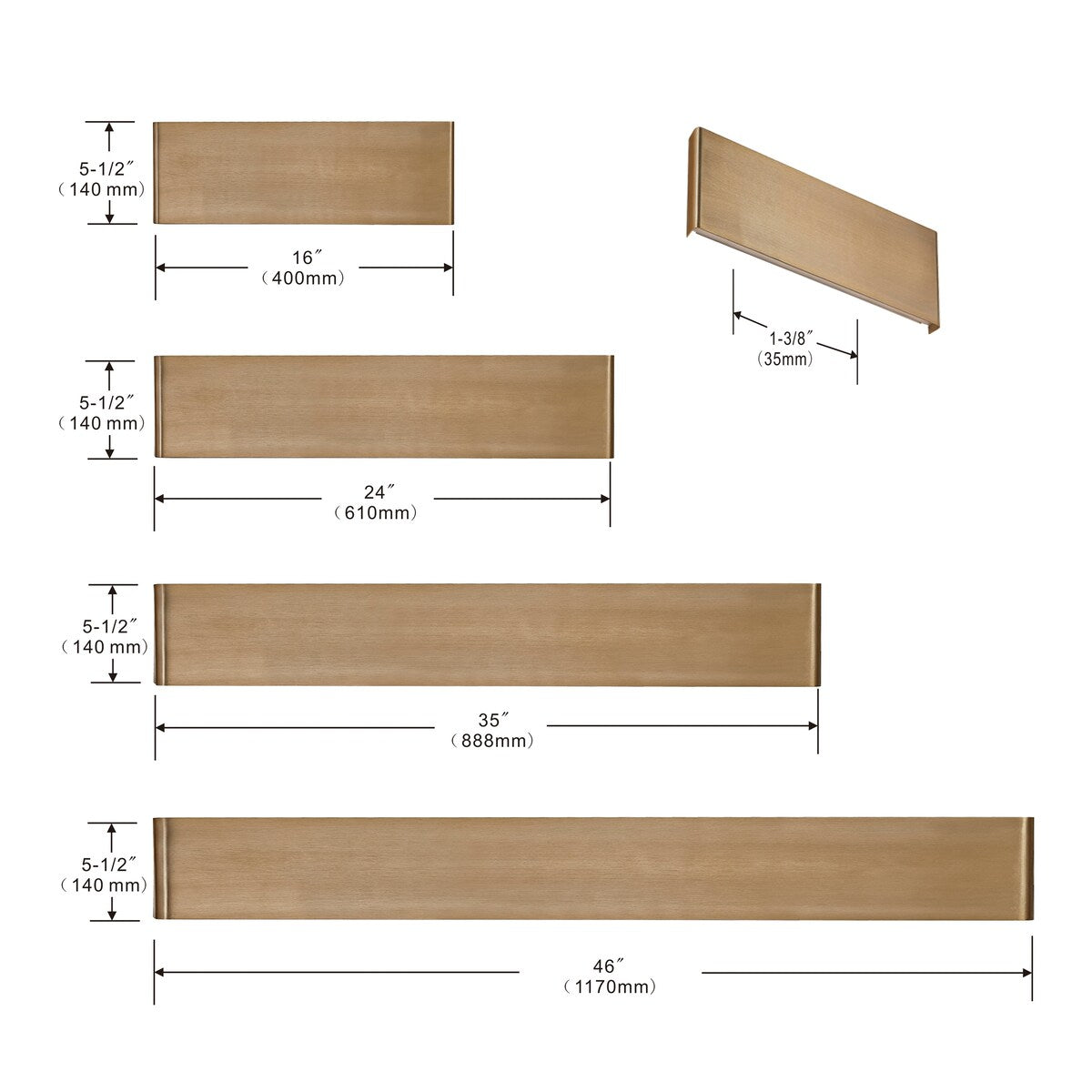 Applique murale LED Long Steak