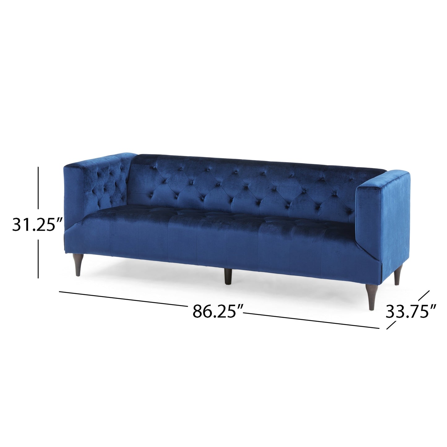 Canapé 3 places contemporain en velours Loomis par Christopher Knight Home