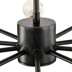 Lustre Sputnik 10 lumières Lorena antique noir et or métallisé
