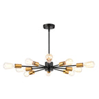 Lustre Sputnik 10 lumières Lorena antique noir et or métallisé