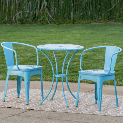 Ensemble de bistrot d'extérieur 3 pièces en fonte Lourdes par Christopher Knight Home