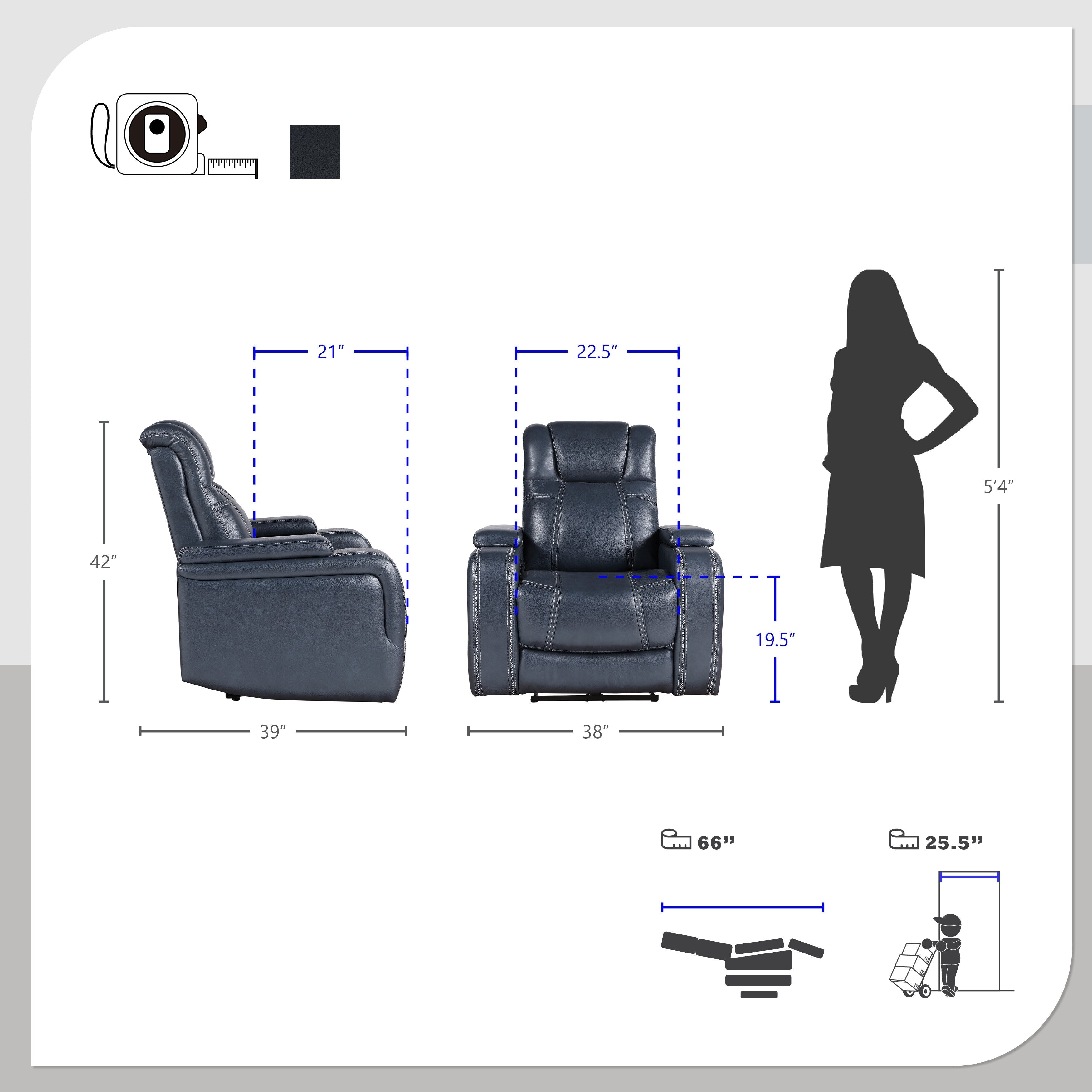 Fauteuil inclinable électrique Lourical en cuir assorti