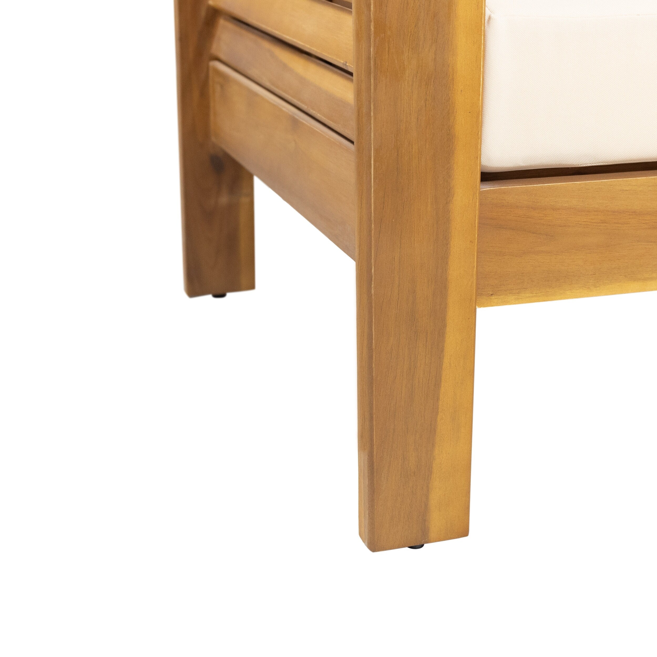 Ensemble causeuse et table basse d'extérieur en bois d'acacia Louver avec coussins par Christopher Knight Home