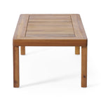 Ensemble causeuse et table basse d'extérieur en bois d'acacia Louver avec coussins par Christopher Knight Home