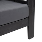Ensemble causeuse et table basse d'extérieur en bois d'acacia Louver avec coussins par Christopher Knight Home