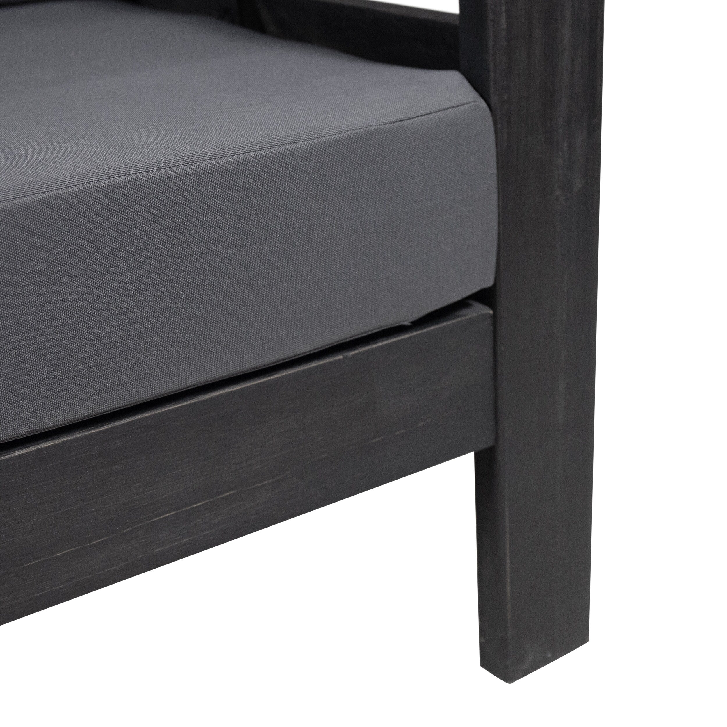 Ensemble causeuse et table basse d'extérieur en bois d'acacia Louver avec coussins par Christopher Knight Home