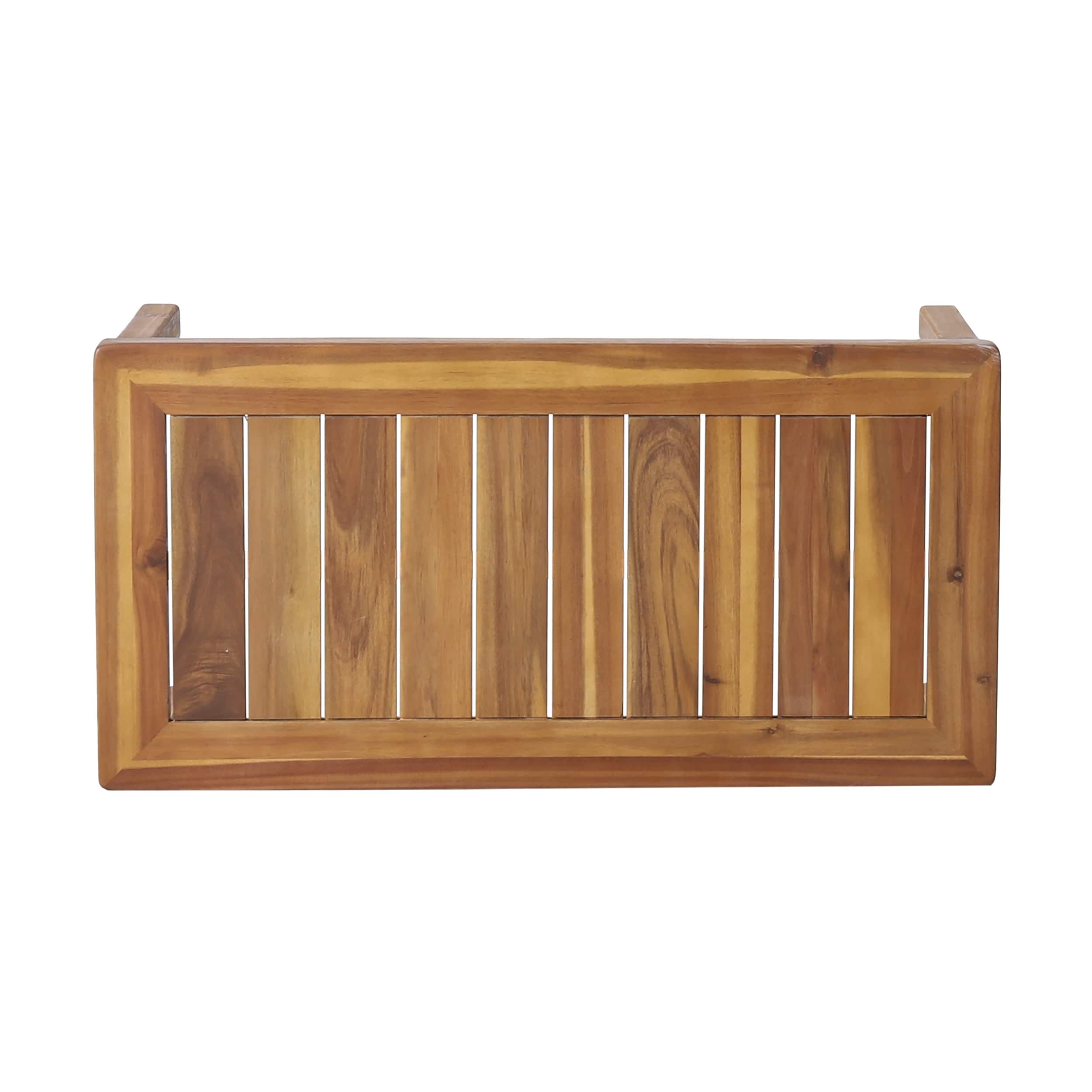 Ensemble causeuse et table basse d'extérieur en bois d'acacia Louver avec coussins par Christopher Knight Home