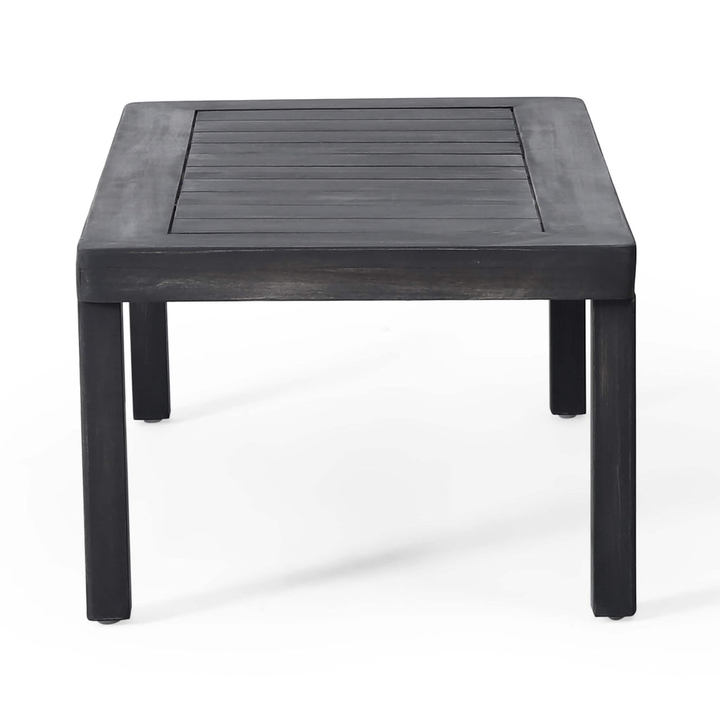 Ensemble causeuse et table basse d'extérieur en bois d'acacia Louver avec coussins par Christopher Knight Home