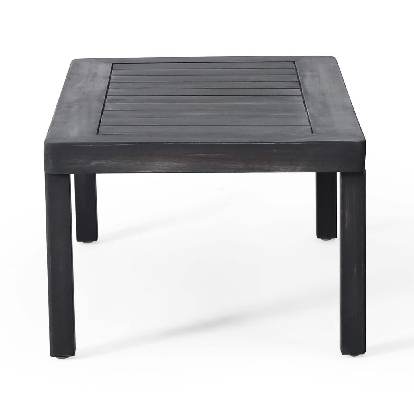 Ensemble causeuse et table basse d'extérieur en bois d'acacia Louver avec coussins par Christopher Knight Home