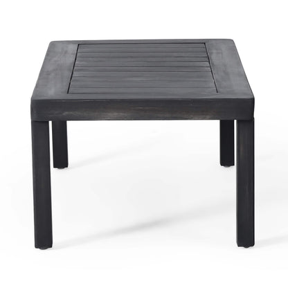 Ensemble causeuse et table basse d'extérieur en bois d'acacia Louver avec coussins par Christopher Knight Home