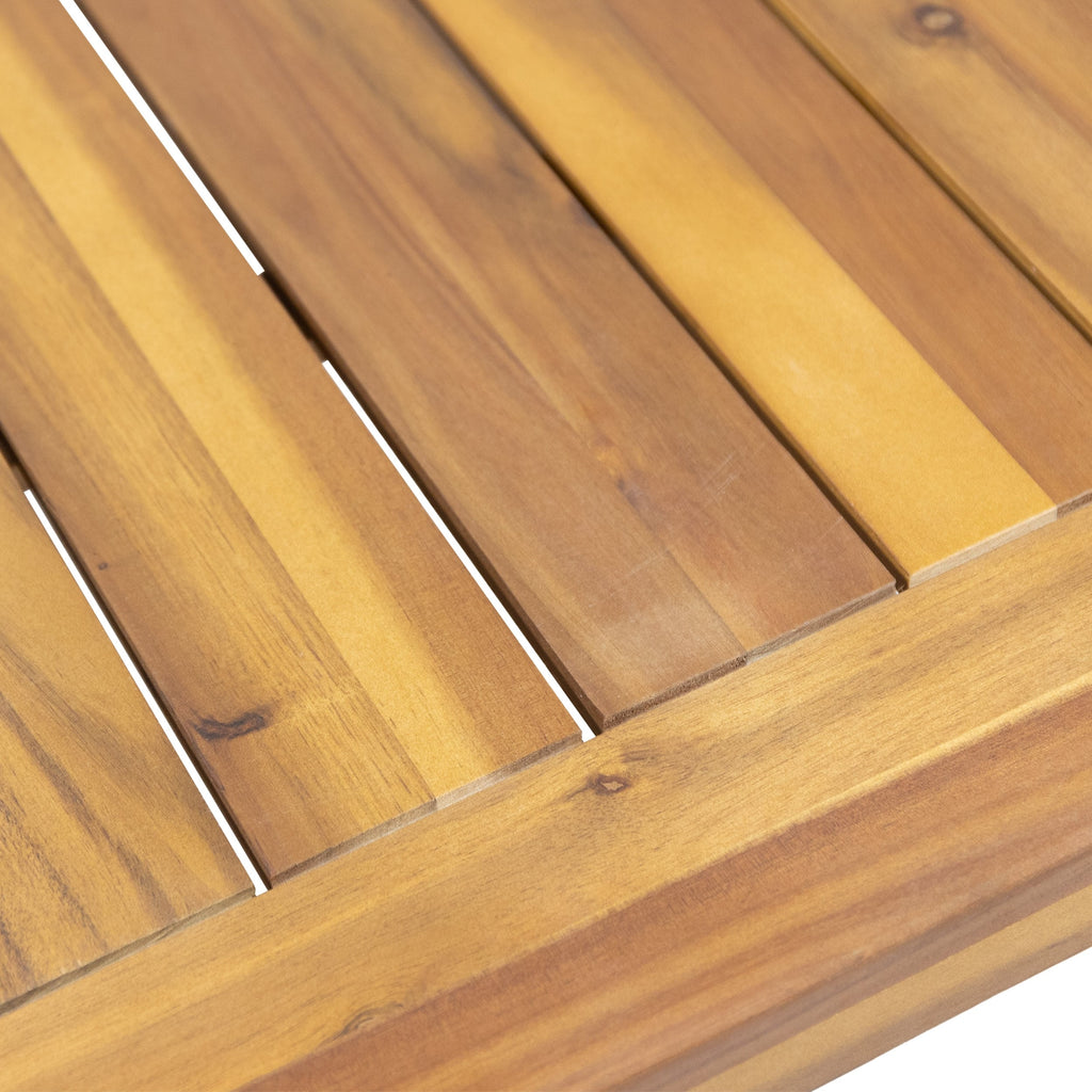 Ensemble causeuse et table basse d'extérieur en bois d'acacia Louver avec coussins par Christopher Knight Home