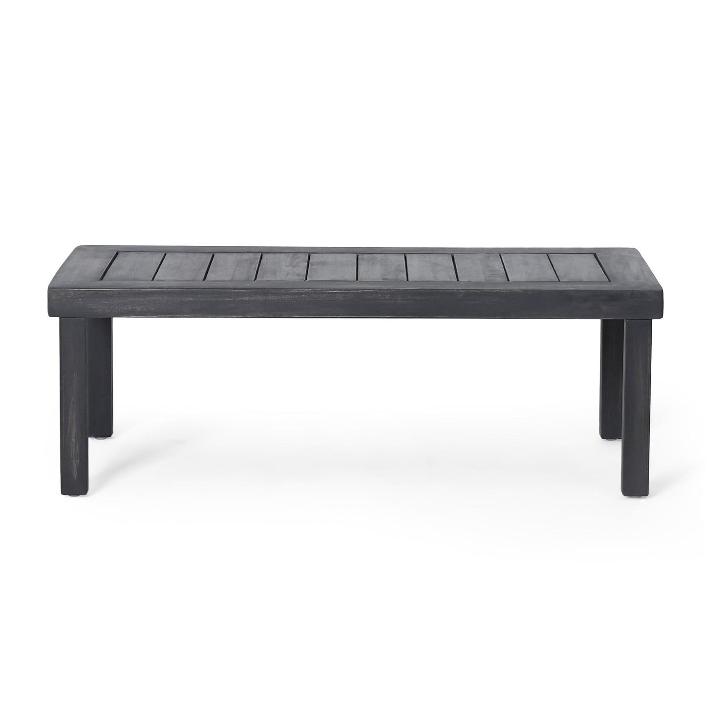 Ensemble causeuse et table basse d'extérieur en bois d'acacia Louver avec coussins par Christopher Knight Home