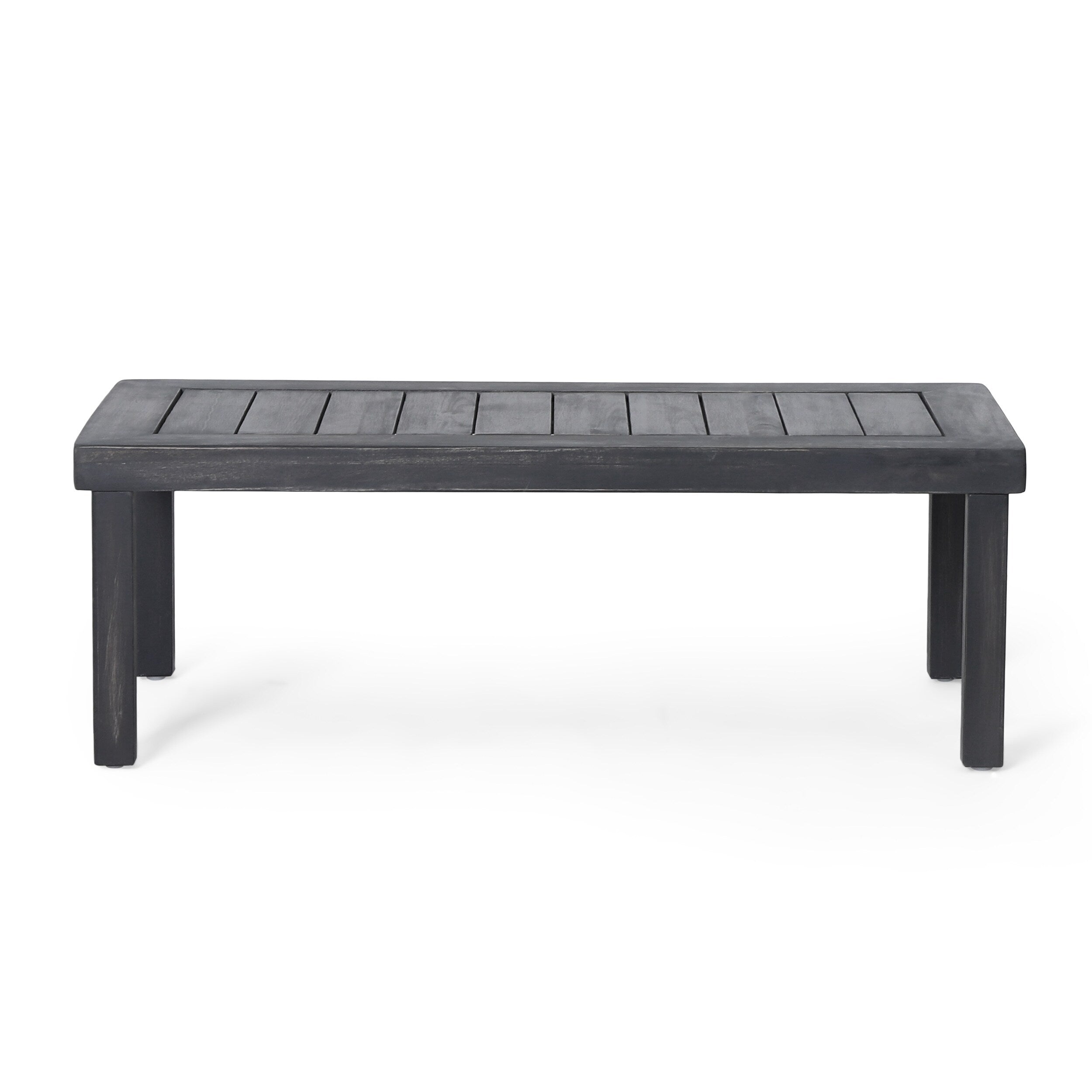 Ensemble causeuse et table basse d'extérieur en bois d'acacia Louver avec coussins par Christopher Knight Home