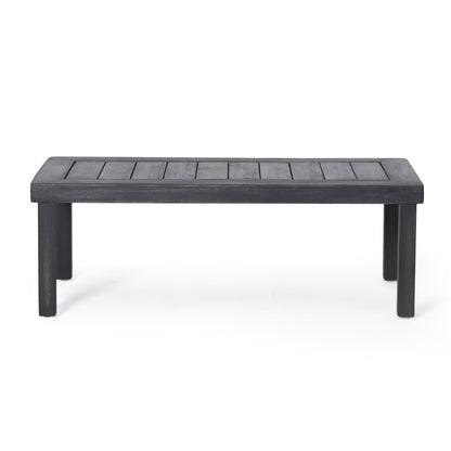 Ensemble causeuse et table basse d'extérieur en bois d'acacia Louver avec coussins par Christopher Knight Home