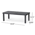 Ensemble causeuse et table basse d'extérieur en bois d'acacia Louver avec coussins par Christopher Knight Home