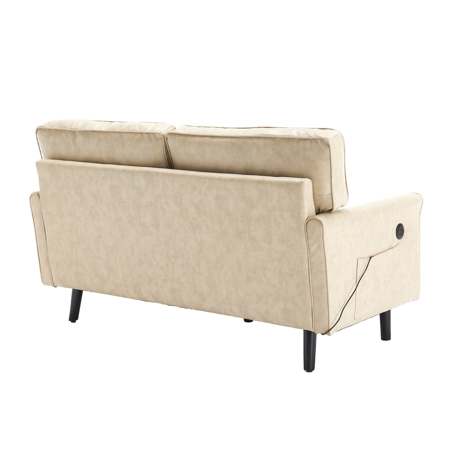 Canapé 2 places, petit canapé avec port USB et housse de coussin amovible.