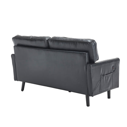 Canapé 2 places, petit canapé avec port USB et housse de coussin amovible.
