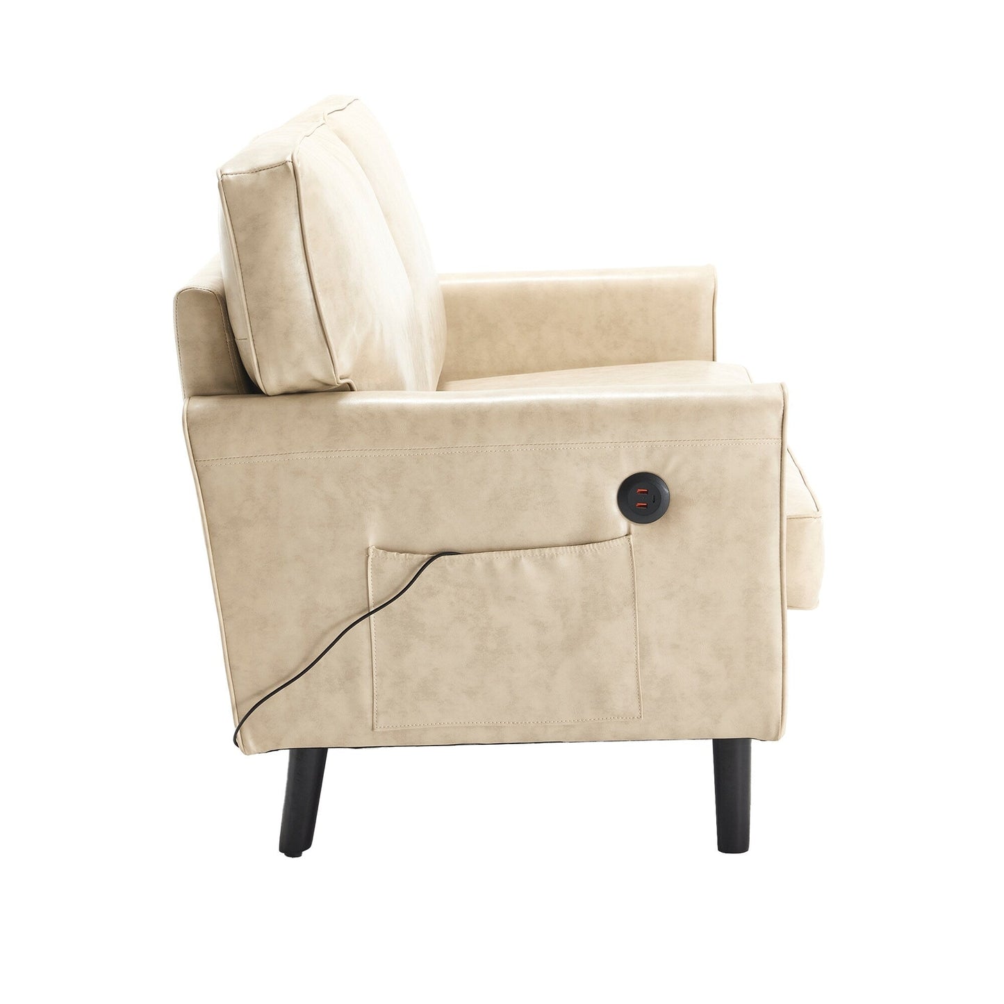 Canapé 2 places, petit canapé avec port USB et housse de coussin amovible.
