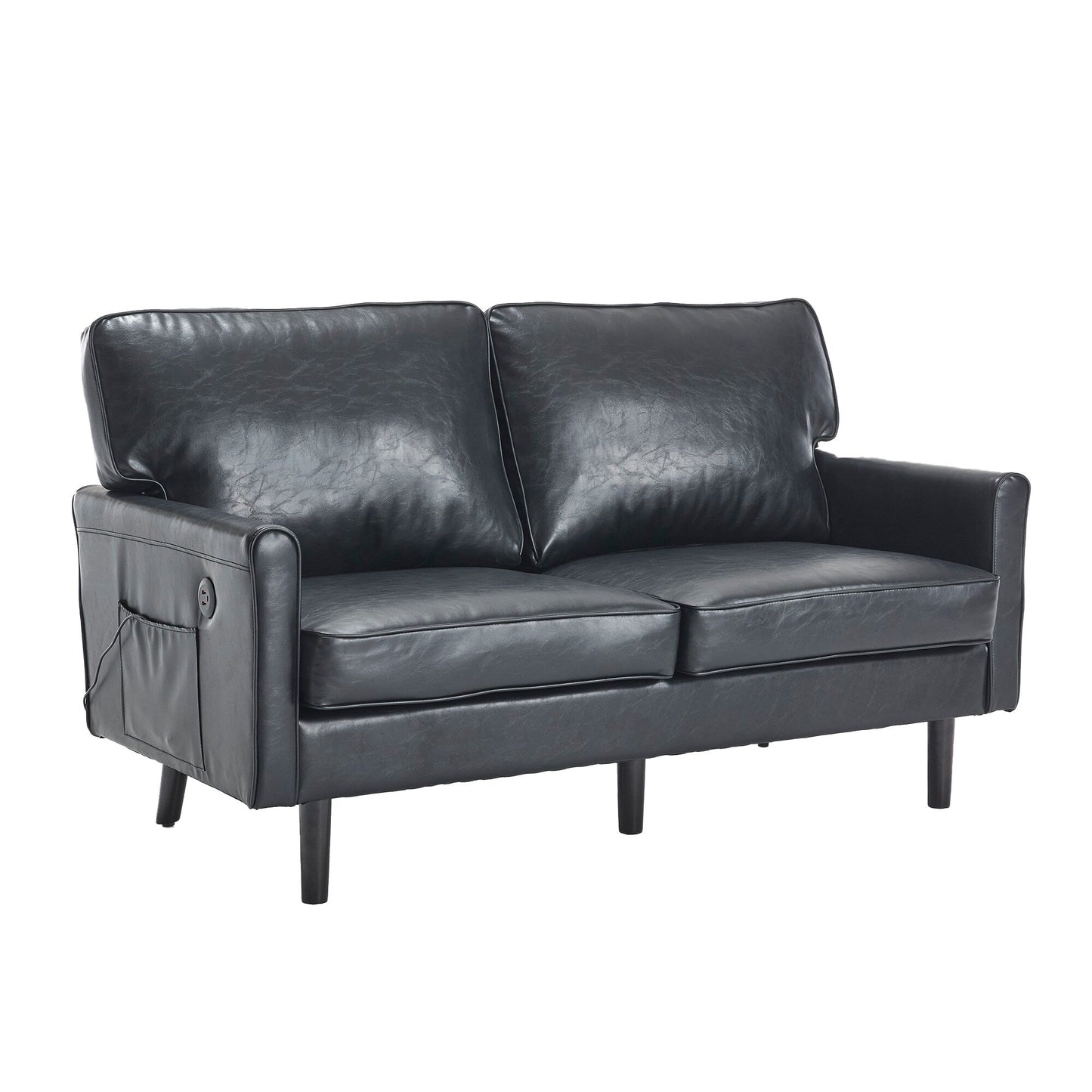 Canapé 2 places, petit canapé avec port USB et housse de coussin amovible.