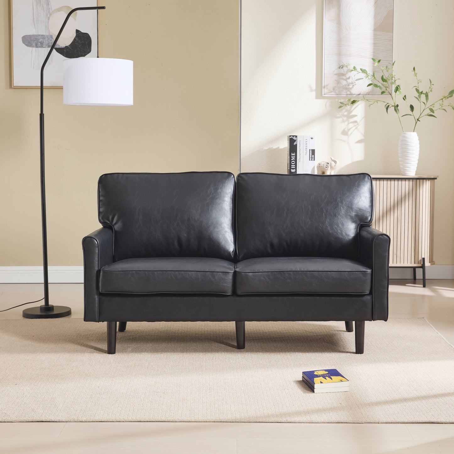 Canapé 2 places, petit canapé avec port USB et housse de coussin amovible.