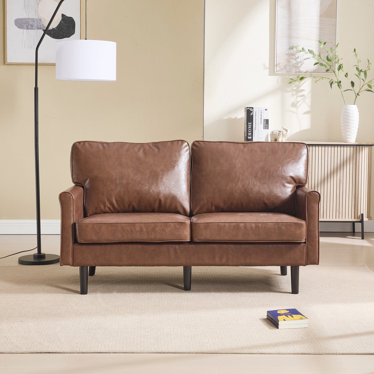 Canapé 2 places, petit canapé avec port USB et housse de coussin amovible.