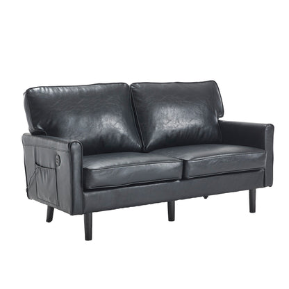 Canapé 2 places, petit canapé avec port USB et housse de coussin amovible.