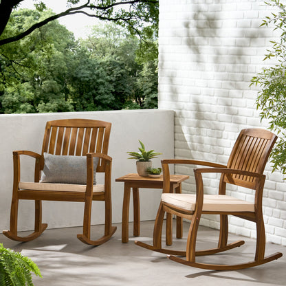 Ensemble de 3 chaises à bascule d'extérieur Lucca par Christopher Knight Home
