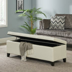 Banc de rangement en similicuir Lucinda par Christopher Knight Home - 51,25 L x 17,50 l x 16,25 H