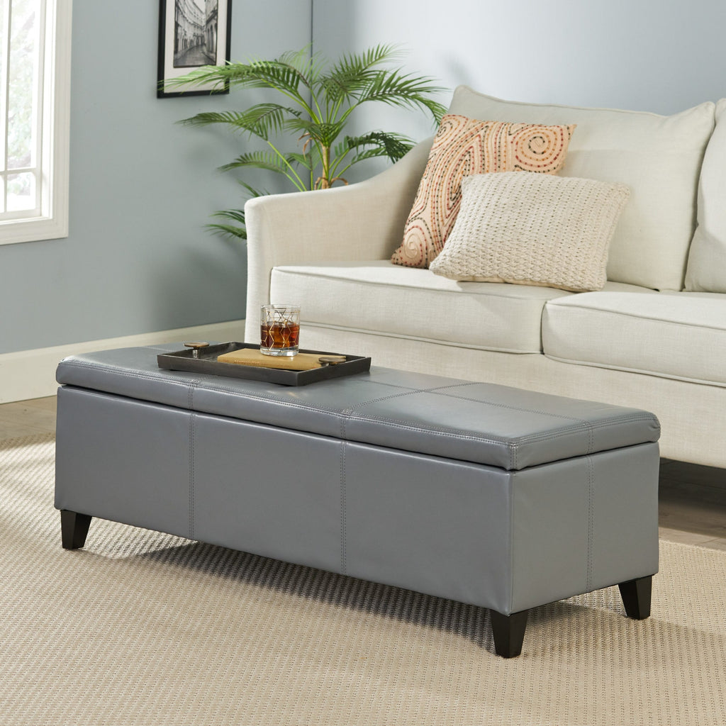 Banc de rangement en similicuir Lucinda par Christopher Knight Home - 51,25 L x 17,50 l x 16,25 H