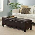Banc de rangement en similicuir Lucinda par Christopher Knight Home - 51,25 L x 17,50 l x 16,25 H