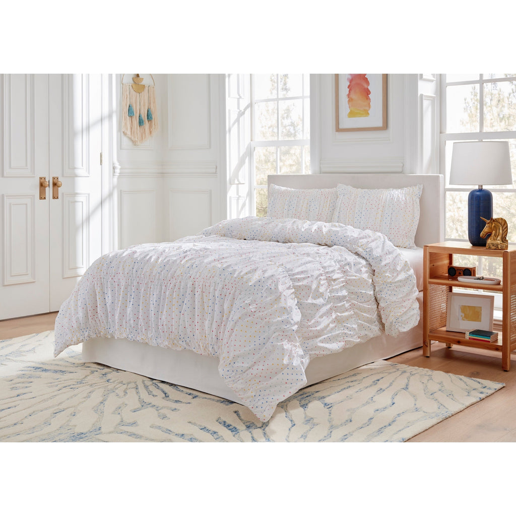 Parure de lit en coton à volants Lullaby Bedding Tiny Hearts