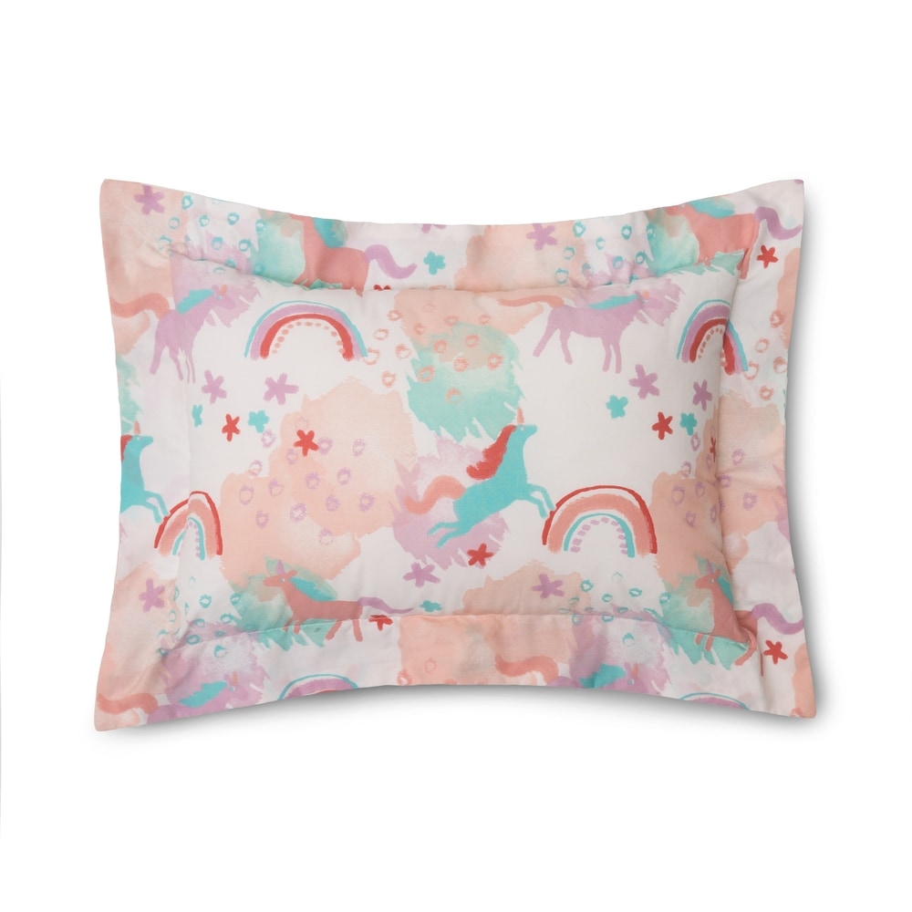 Parure de lit 4 pièces en coton imprimé licorne Lullaby Bedding