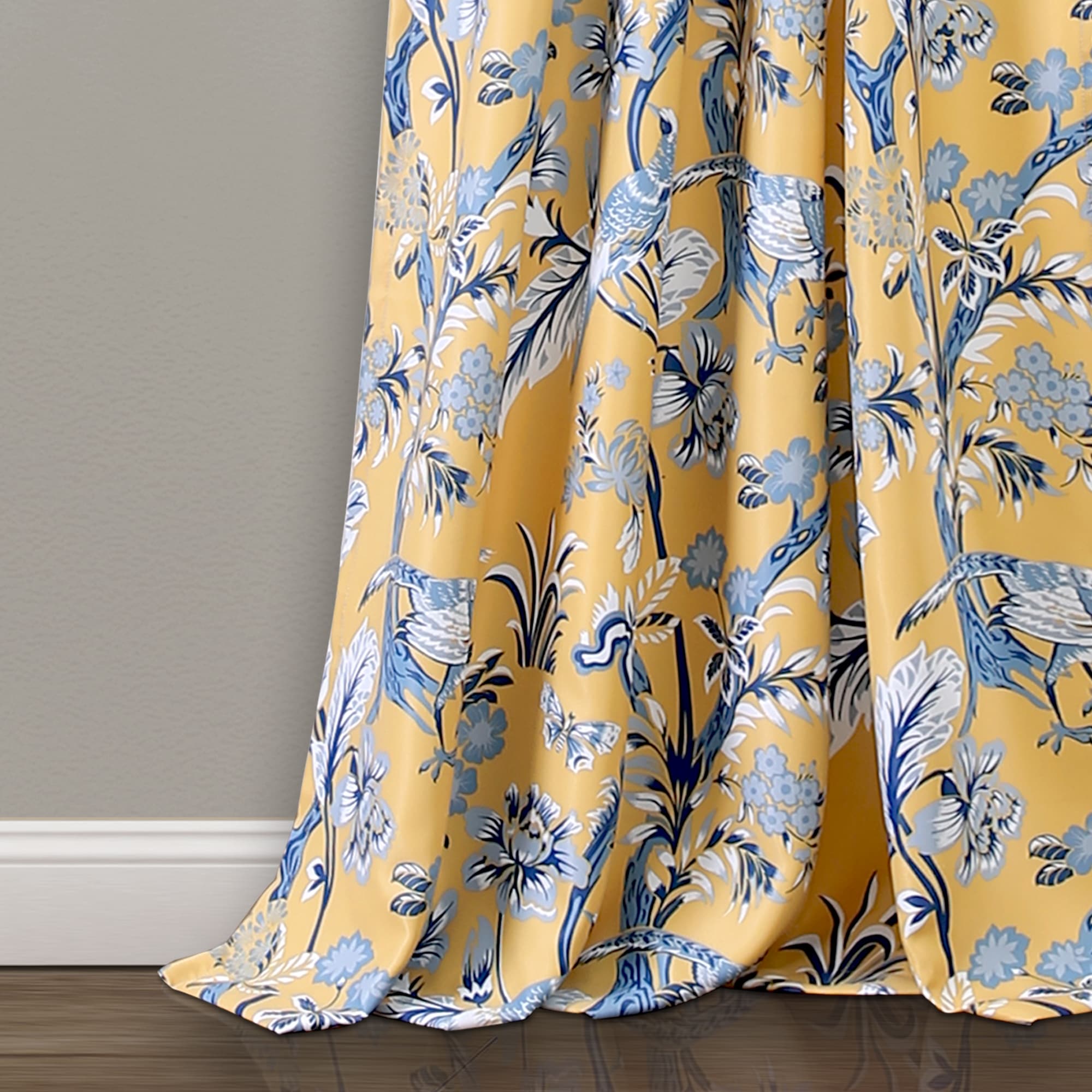 Paire de rideaux filtrant la lumière Dolores à imprimé floral et oiseaux de Lush Decor