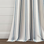 Paire de rideaux de fenêtre en coton teint en fil à rayures style ferme Lush Decor