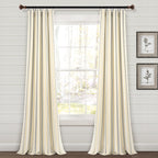 Paire de rideaux de fenêtre en coton teint en fil à rayures style ferme Lush Decor