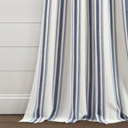 Paire de rideaux de fenêtre en coton teint en fil à rayures style ferme Lush Decor