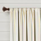 Paire de rideaux de fenêtre en coton teint en fil à rayures style ferme Lush Decor