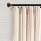 Paire de rideaux de fenêtre en coton teint en fil à rayures style ferme Lush Decor