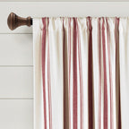 Paire de rideaux de fenêtre en coton teint en fil à rayures style ferme Lush Decor