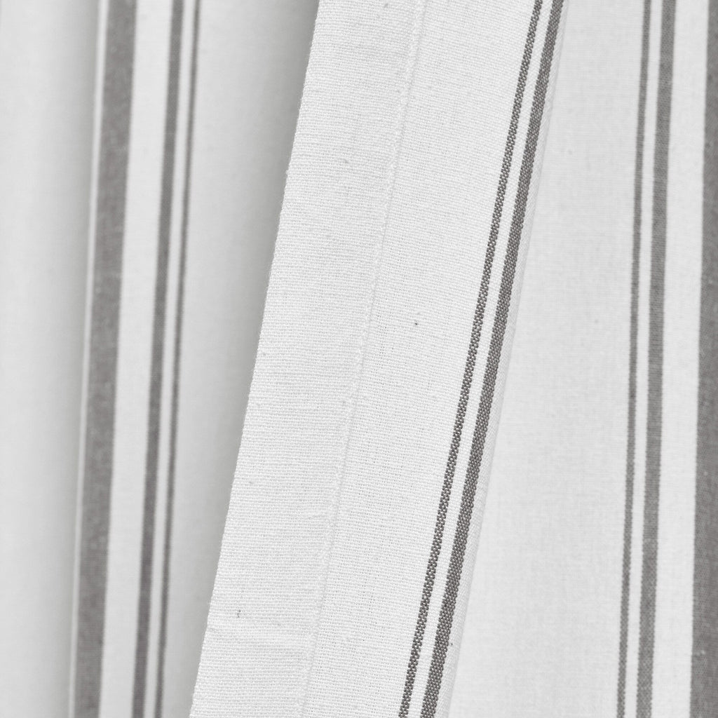 Paire de rideaux de fenêtre en coton teint en fil à rayures style ferme Lush Decor