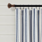 Paire de rideaux de fenêtre en coton teint en fil à rayures style ferme Lush Decor